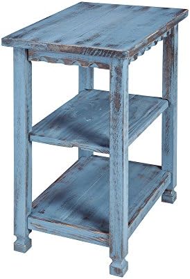 Alaterre Bútor, Rusztikus Ház Végén Asztal 2 Polcok, 15D x 20W x 27H, Kék