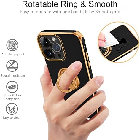 VENINGO iPhone 14 Pro Esetben, iPhone 14 Pro Telefon tok, Slim Fit 360° - Os Gyűrű Jogosultja Kitámasztó