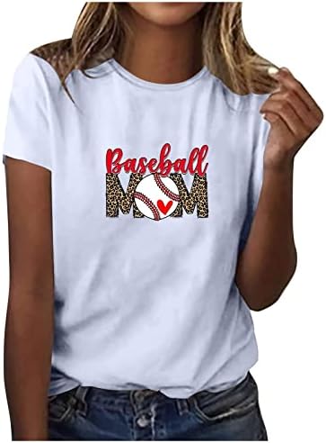 Női Rövid Ujjú T-Shirt Maximum O-Nyak Baseball Anya Ing Laza Alkalmi Blúz, Póló Ing Tunikák anyák napjára
