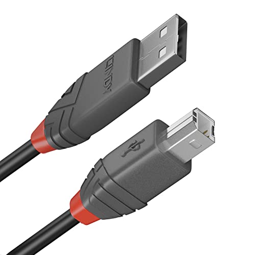 LINDY 36671 0.5 m USB 2.0 Type B Kábel, Anthra Vonal, Fekete