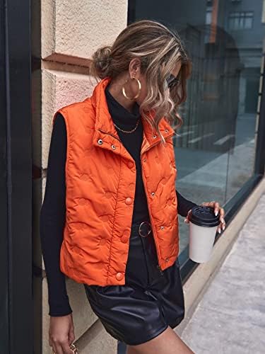 EDWOL Kabátok Női - Kör Mintás Cipzáras Mellény Téli Kabát (Szín : Narancs Méret : X-Large)