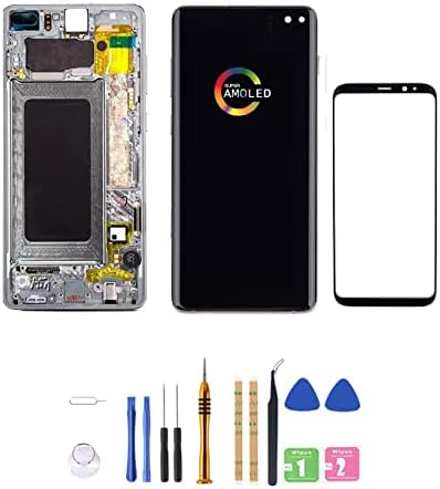 [Fekete Kerettel] Amoled LCD Samsung Galaxy S10+ Plusz G975 Digitalizáló Képernyőn Érintse meg Szerelvény