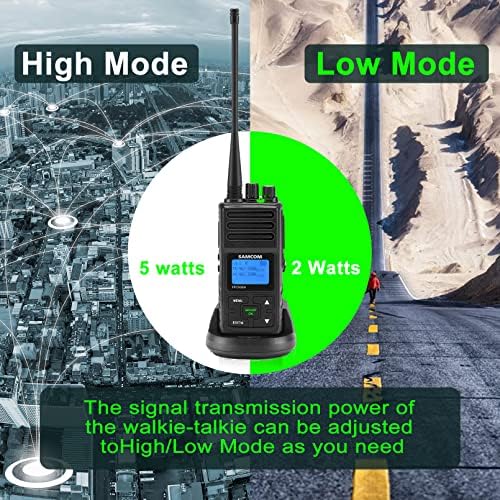 SAMCOM 2 vevők Walkie Talkie,Újratölthető Hosszú távú Két Rádió,5 Watt Programozható Kereskedelmi UHF