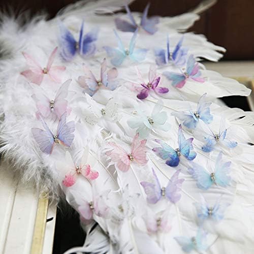 Irisfaabric Varrás Tartozék 10PC Többszínű Pillangó Csipke Javítás Dupla Réteg Hímzett Applied DIY Esküvői
