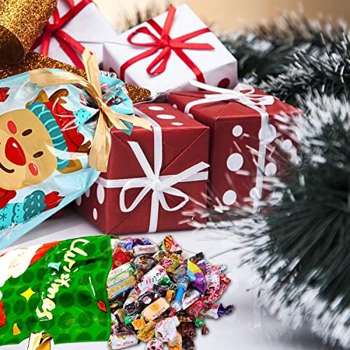 Cqueni 32Pcs Húzózsinórral Karácsonyi Ajándék Táskák, különböző méretűt Karácsonyi Csomagolás Zsák Karácsonyi