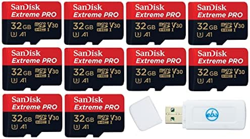 32GB SanDisk Extreme (Tíz Doboz) 4K Micro Memória Kártya (SDSQXAF-032G-GN6MN) UHD Video Sebesség 30 UHS-1
