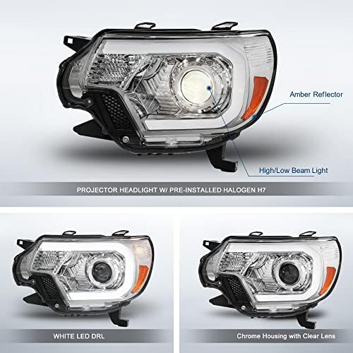 MOSTPLUS Projektor Fényszóró Szerelvény Kompatibilis 2012 2013 2014 2015 Toyota Tacoma Első Lámpa, Led-es