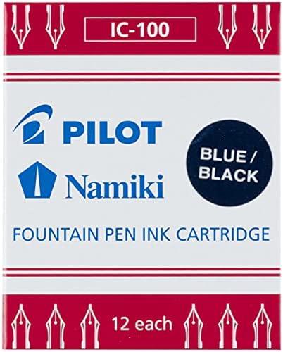 PILÓTA Namiki IC100 töltőtoll Tinta Patron, Kék/Fekete, 12-Pack (69102)