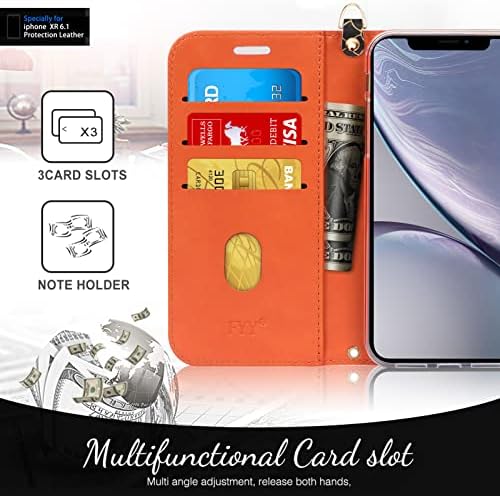 FYY Tervezett iPhone XR Esetben, Luxus PU Bőr Pénztárca Telefon Esetében a Kártya Birtokosa Folio Flip