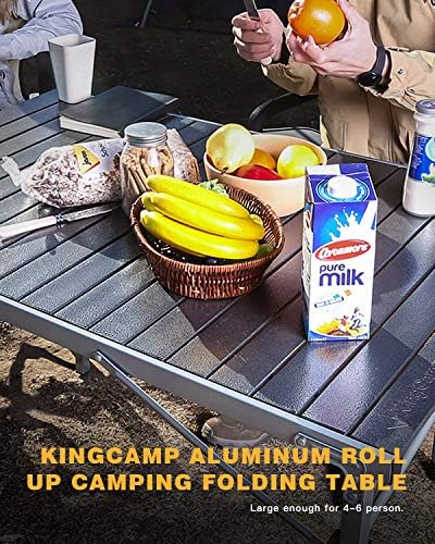 KingCamp Kemping Asztal Összecsukható Alumínium Asztal, Roll-Up, Könnyű, Összehajtható Asztal Hordozható