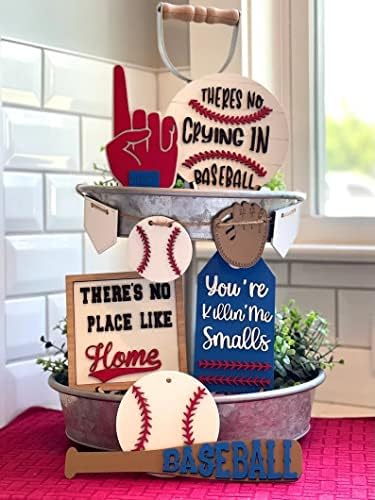 Mosott Dekoratív 1. Tálca Állítsa be a Baseball Többszintű Tálca Set Home Fél Dekoratív Mini Fa Alá Baseball
