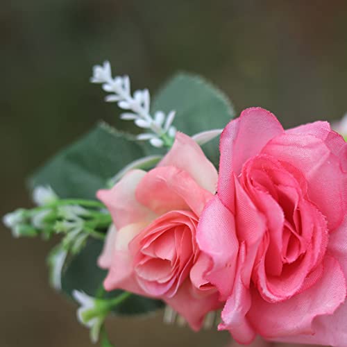 Yemruode Silver Rose Esküvői Menyasszonyi Haj Fésű Menyasszonyi Haj Kiegészítők Nők, Lányok (Rózsaszín)