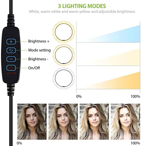 Világos Kereteket Gyűrű Tri-Color Light Kompatibilis A BLU Quattro 5.7 HD 10 Hüvelykes Távoli Live Stream/Smink/YouTube/TikTok/Video/Forgatás