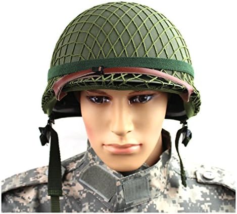 GPP® Tökéletes második VILÁGHÁBORÚ amerikai Hadsereg M1 Zöld Sisak Replika Nettó/Vászon Szíjat DIY Festmény