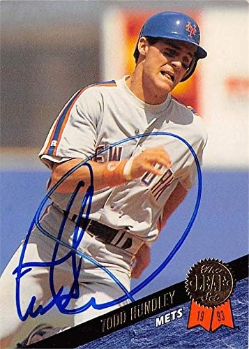 Autogramot Raktár 618619 Todd Hundley Dedikált Baseball Kártya - New York Mets, SC - 1993 Levél, 75. Sz.