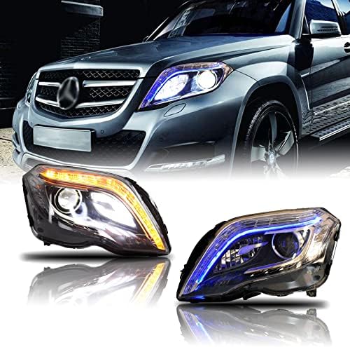 ENSVEI LED Fényszórók Mercedes Benz GLK300 GLK350 GLK250 2013-2015, Első fényszóró Szerelvény Teljes Kék