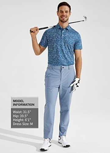 YOVVI Golf Pólók Férfi Rövid Ujjú Gyors Száraz Slim Fit Nyomtatási Teljesítmény Nedvesség Wicking Póló