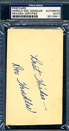 Harold Doki Wendler PSA DNS Aláírt 1951 GPC Dodgers Edző 1943-59 Ritka Autogramot