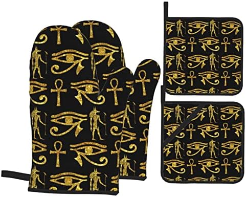Ősi Egyiptomi Ankh Arany hőálló Kemence Kesztyűt, kaspókat, Készletek