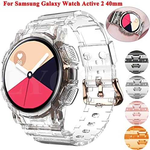 KOSSMA TPU Watchband +tok Samsung Galaxy Aktív 2 40mm Sport Pántok Átlátszó Teljes Borító Correa Nézni