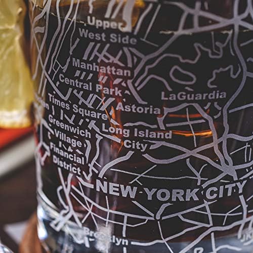 Greenline Áruk Whiskey Szemüveg - 10 Oz Dobon a New York-i Szerelmesek (Egy Pohár) - Váj a New York Térkép
