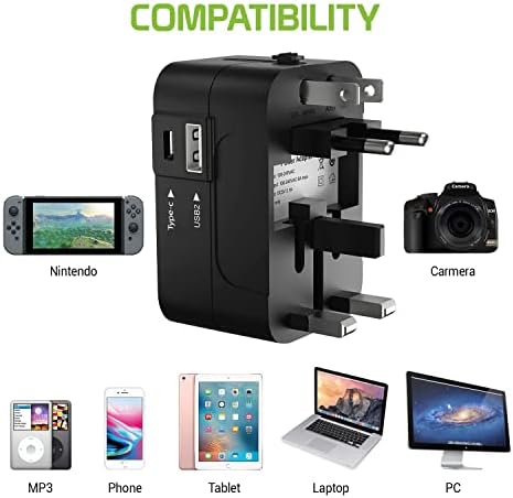 Utazási USB Plus Nemzetközi Adapter Kompatibilis LG G-Pad X2 8.0 Plusz Világszerte Teljesítmény, 3 USB-Eszközök
