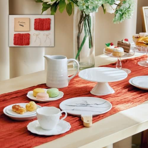 2 Csomag Cheesecloth asztali futó Terrakotta | 120 Cm Hosszú | Rusztikus Géz Sajt Ruhával Bohém Valentin-nap