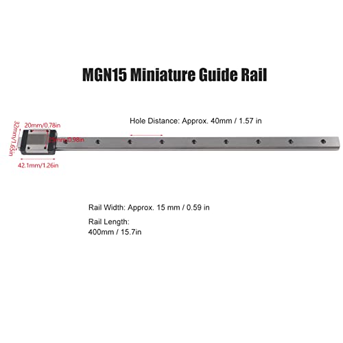 Fafeicy MGN15 Lineáris Vasúti Útmutató 15mm/0.59 a, H-Típusú Lineáris Útmutatók Készlet 3D-s Nyomtató,