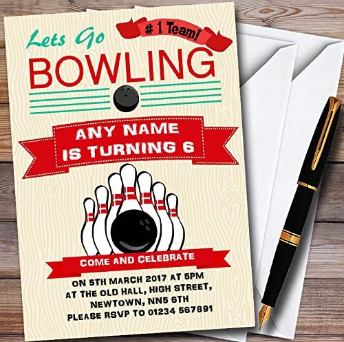 A Kártya Állatkert Retro Bowling No1 Csapat Személyre Szabott Gyermek Meghívókat