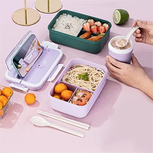 GENIGW Konyhai felszerelések uzsonnás Doboz 3 Partíció Bento Box Mikrohullámú sütő Étkezés Ebéd Bento
