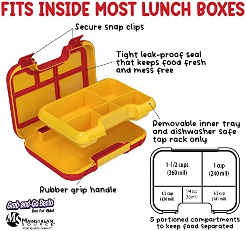 A Mainstream Forrás Gyerekek Megragad-and-Go Bento Ebéd Bento Box – magában Foglalja a Kivehető Tálca,
