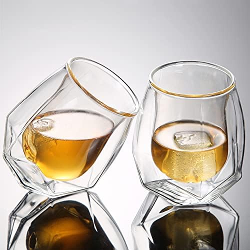 Gootus Whiskys Pohár Készlet 2 - Scotch Whisky Szemüveges Férfi, Kezében Robbant Dupla Falú Régi Üveg