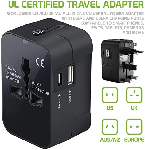 Utazási USB Plus Nemzetközi Adapter Kompatibilis LG G3 Mini Világszerte Teljesítmény, 3 USB-Eszközök c