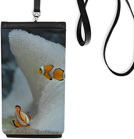 Óceán Clownfish Hal A Tudomány A Természet Kép Phone Wallet Pénztárca Lóg Mobil Tok Fekete Zseb