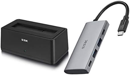Csomag SSK USB-C 10Gbps Hub, 4-az-1-C Típusú Többportos Adapter, 2 USB C 3.2 Gen2 10Gbps, 2 USB-3,2 Gen2