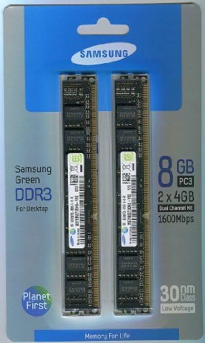 A Samsung Electronics Extrém Alacsony Feszültség 30nm UDIMM 8 Dual Channel Kit DDR3 1600 (PC3 12800) 240-Pin