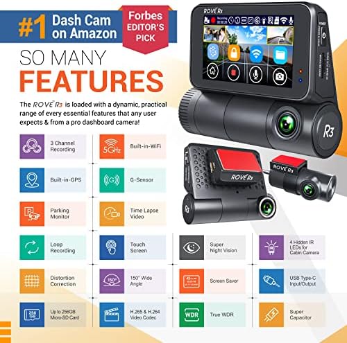 ROVE R3 Dash Cam | 128 GB Micro SD Kártya