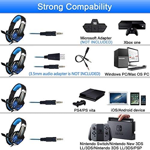 BlueFire Stereo Gaming Headset a PS4, PS5, PC, Xbox, a zajcsökkentés Több mint Fülhallgatót, LED, Bass