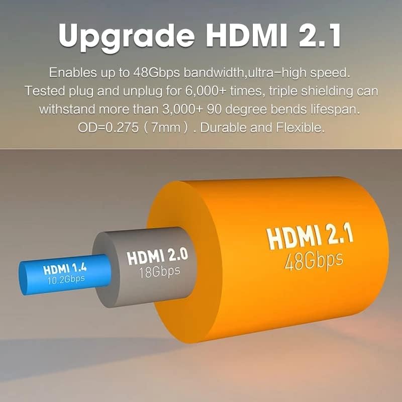 A Mini HDMI-HDMI 8K Kábel[aranyozott shell,Fonott] nagysebességű 4K@120Hz 4K@60Hz HDMI 2.1 Kábel,Kompatibilis