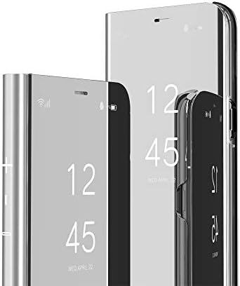 GYHOYA Kompatibilis a Samsung Galaxy S21 Plusz Esetben a Kitámasztó Bőr Tisztán Smink Tükör, Design Csillogó