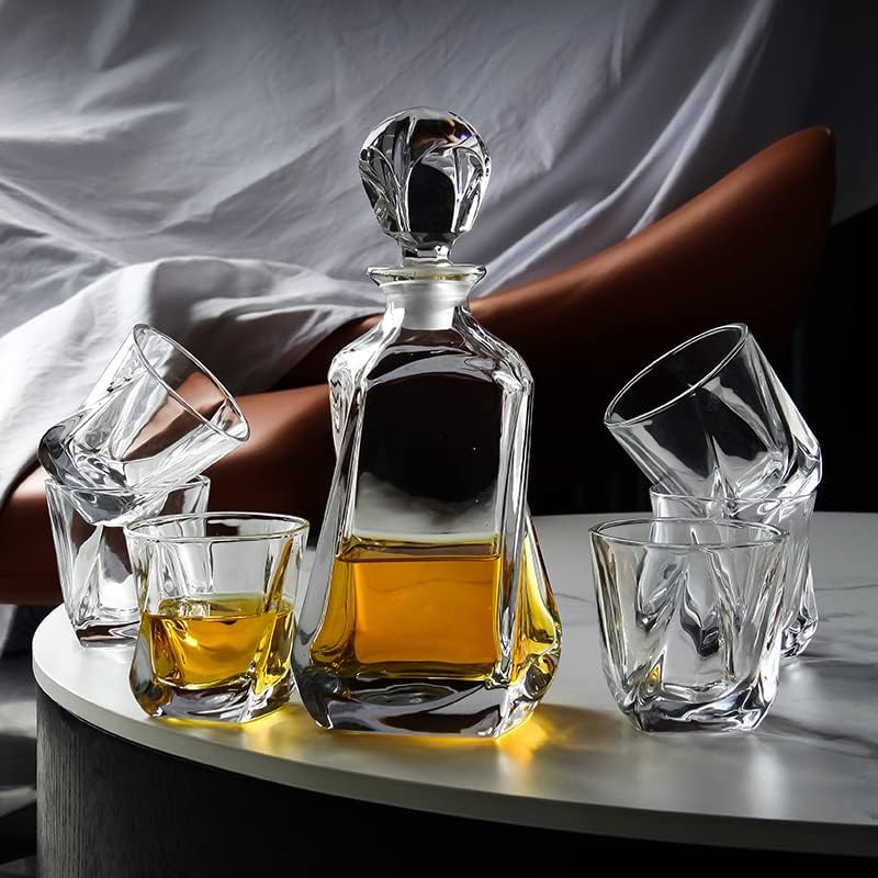 cathyladi Kristály Régi Whiskys Poharat Luxus 7.7 oz Készlet 2/4/6 csésze Klasszikus Vastag Súlyozott