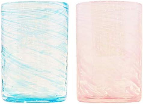 Genkawa Genkichi Kobo Egyenesen Üveg (Víz, Rózsaszín) φ3.1 hüvelyk (8 cm), Zazanami 2 Db