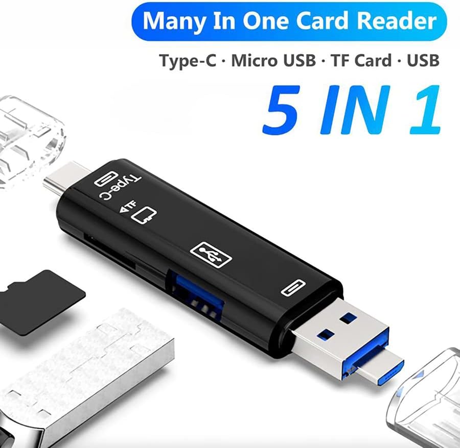5 az 1-ben Többfunkciós Kártya Olvasó Kompatibilis a Samsung Galaxy S23+ USB Típus-C/MicroUSB/Tf/USB 2.0/