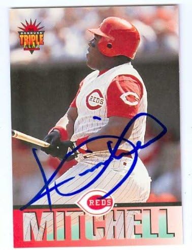 Autogramot Raktár 585893 Kevin Mitchell Dedikált Baseball Kártya - Cincinnati Reds 1994 Donruss Triple