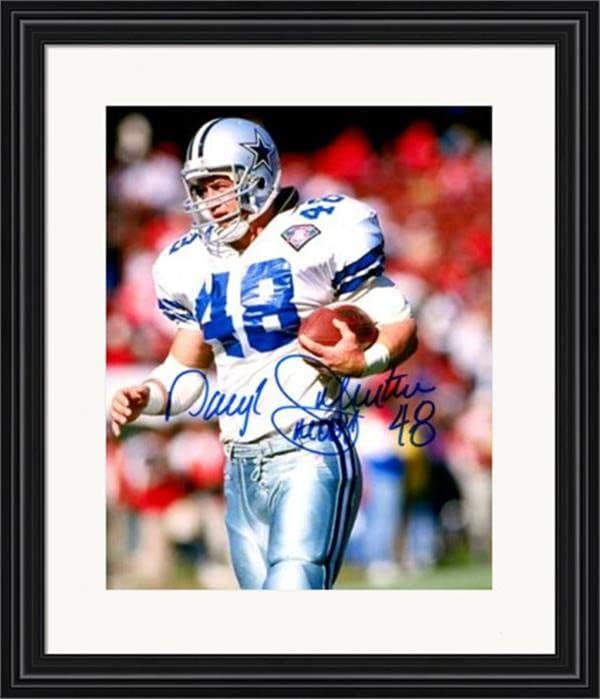 Daryl Johnston dedikált 8x10 Fotó (Dallas Cowboys) SC12 Gubancos & Bekeretezett - Dedikált NFL-Fotók
