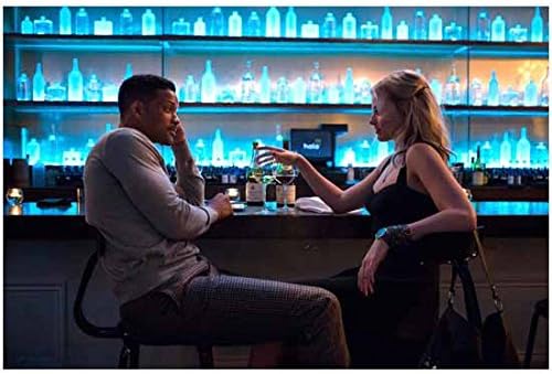Focus Film 2015 Will Smith meg Margot Robbie Ül s Beszél a Kék Világító Bár a Bor, 8 x 10 Fotó