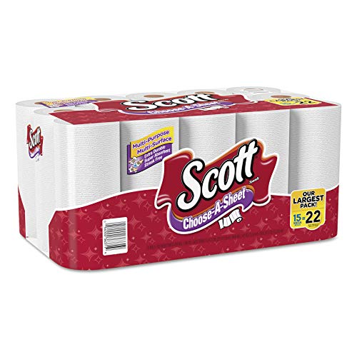 Scott 36371 Választani-Egy-Lapra Mega Roll kéztörlő, 1 Rétegű, Fehér, 102 per Roll (az Esetben a 30 Tekercs)