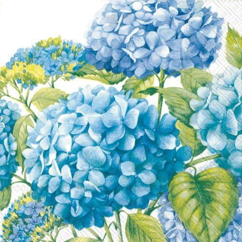 Ideális Otthon Tartomány 20-Szám 3-Rétegű Papír Koktél Szalvéta, Kék Tenger, Rózsaszín Virágok