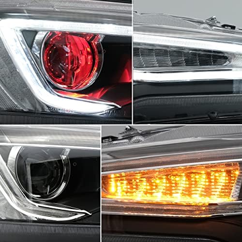 VLAND Fényszóró Szerelvény Alkalmas a Mitsubishi Lancer& EVO X 2008-2020 W/DRL, LED-es Első lámpa Sorozatos