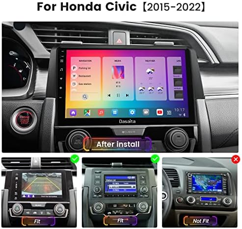 Dasaita Élénk HD 9 Android Autó Sztereó Honda Civic 2015 2017 2018 2019 2020 2021 2022 Carplay Android